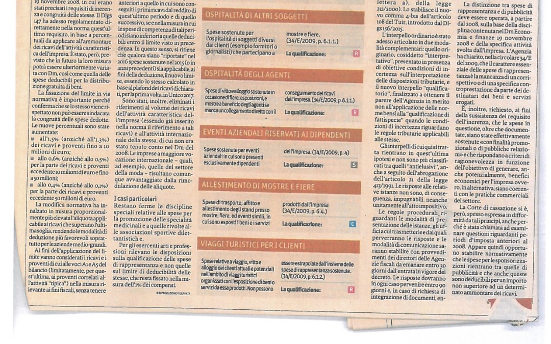 il sole 24 ore del 2 novembre 2015