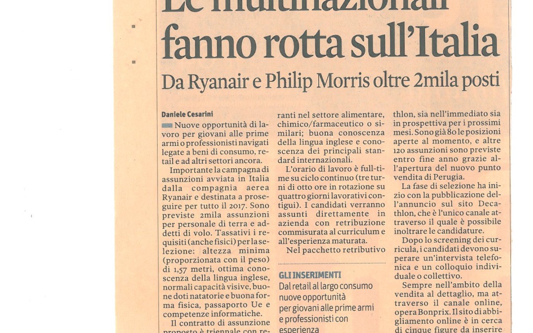 Il Sole 24 ore del 30 gennaio 2017