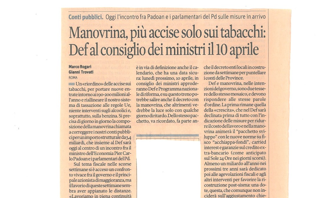 Il Sole 24 ore del 4 aprile 2017