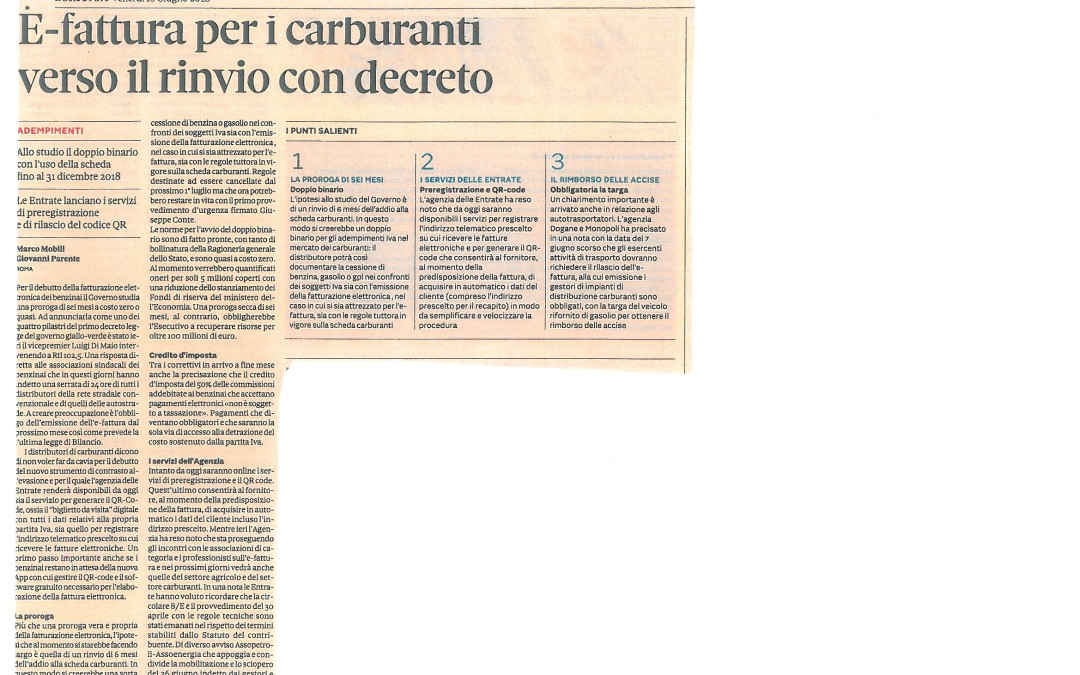 il Sole 24 ore 15 giugno 2018