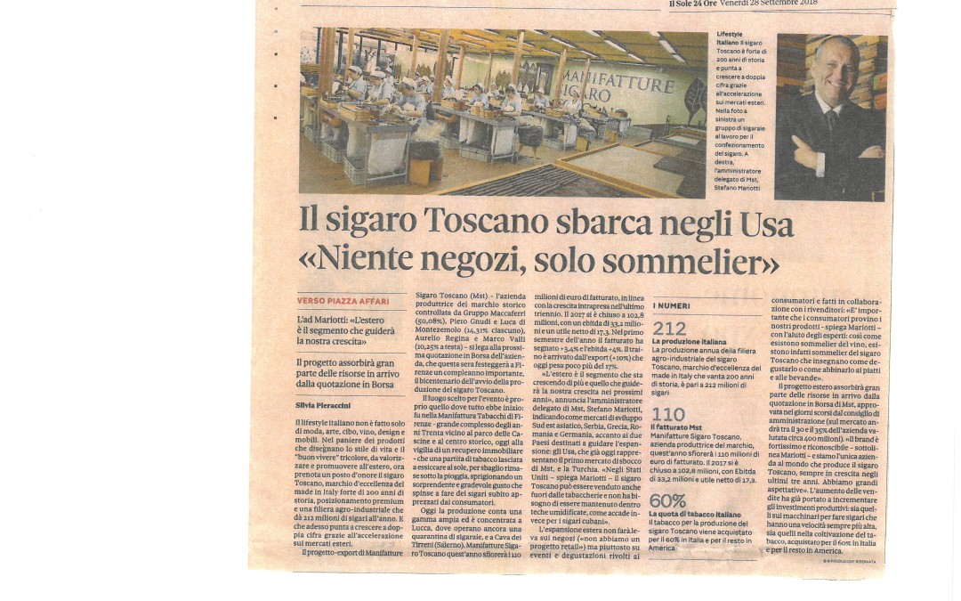 IL SOLE 24 ORE di venerdì 28 settembre 2018