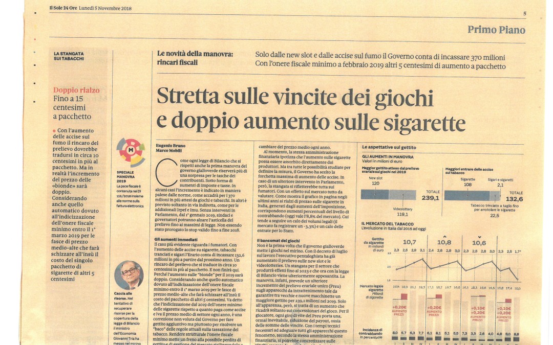 IL SOLE 24 ORE di lunedì 5 novembre 2018