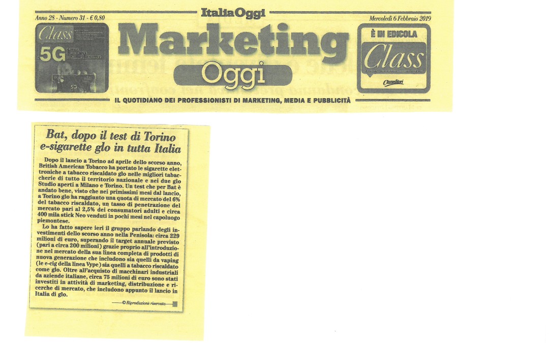 ITALIA OGGI di mercoledì 6 febbraio 2019